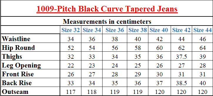1009-Pitch Black Curve Tapered Jeans