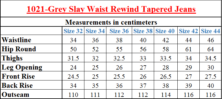 1021-Grey Slay Waist Rewind Tapered Jeans