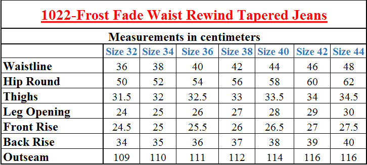 1022-Frost Fade Waist Rewind Tapered Jeans
