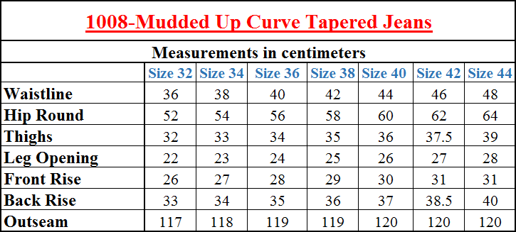 1008-Mudded Up Curve Tapered Jeans