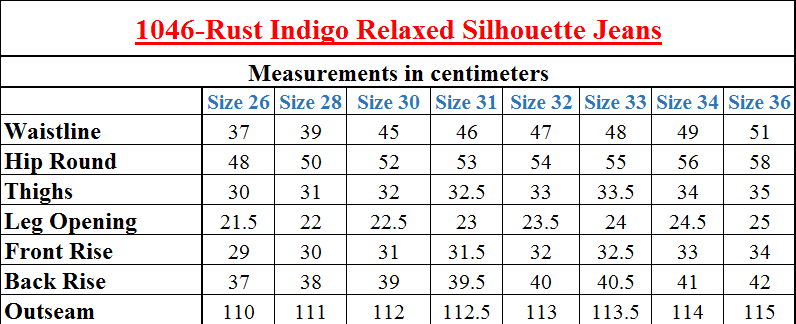 1046-Rust Indigo Relaxed Silhouette Jeans