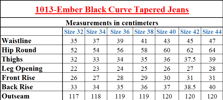 1013-Ember Black Curve Tapered Jeans