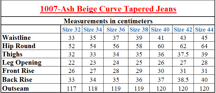 1007-Ash Beige Curve Tapered Jeans