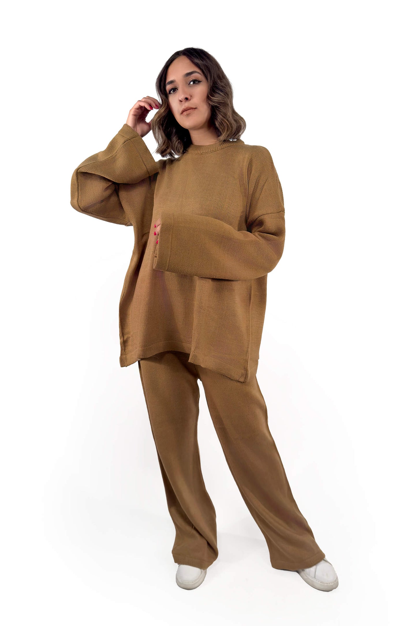 Golden Brown Cozy Knitwear Set