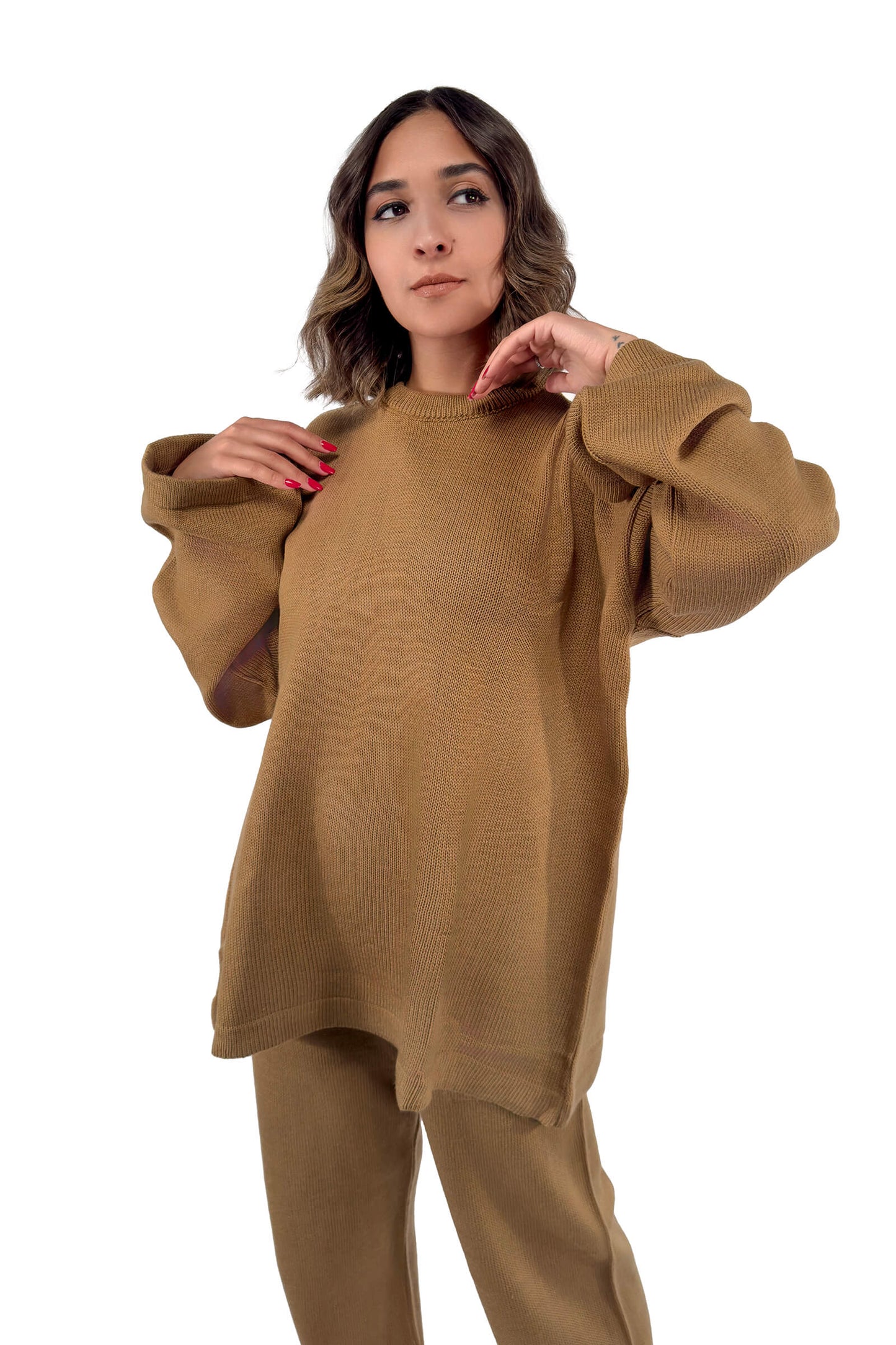 Golden Brown Cozy Knitwear Set