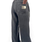 Charcoal Grey Melton Wide-Leg Pants