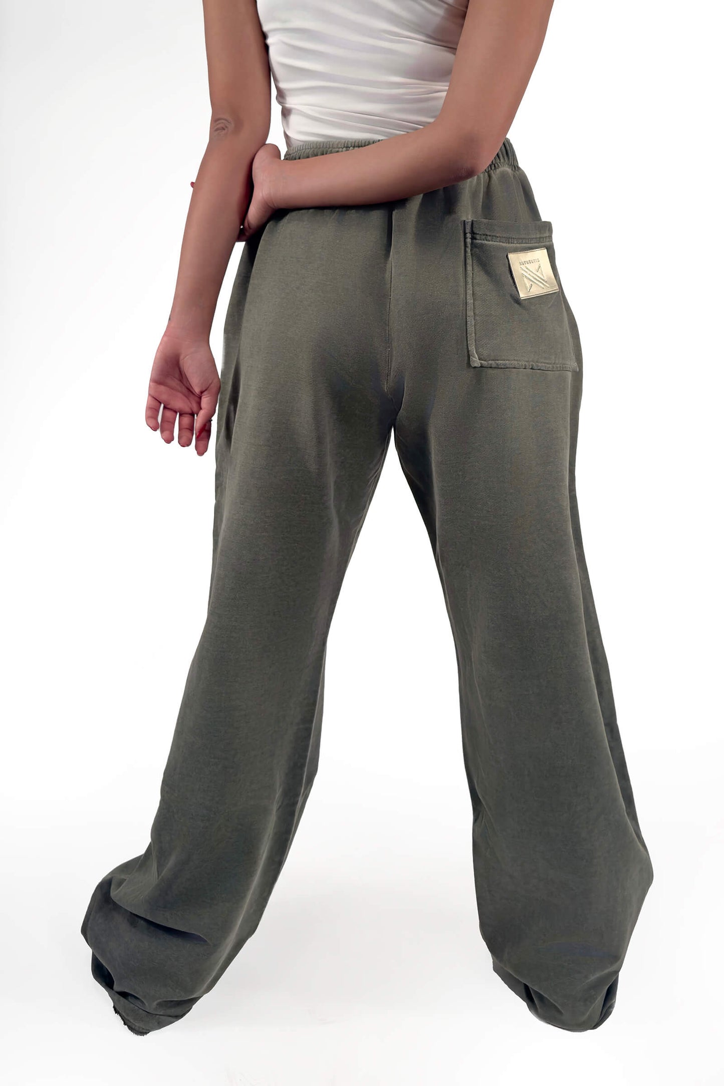 Olive Melton Relaxed Fit Pants