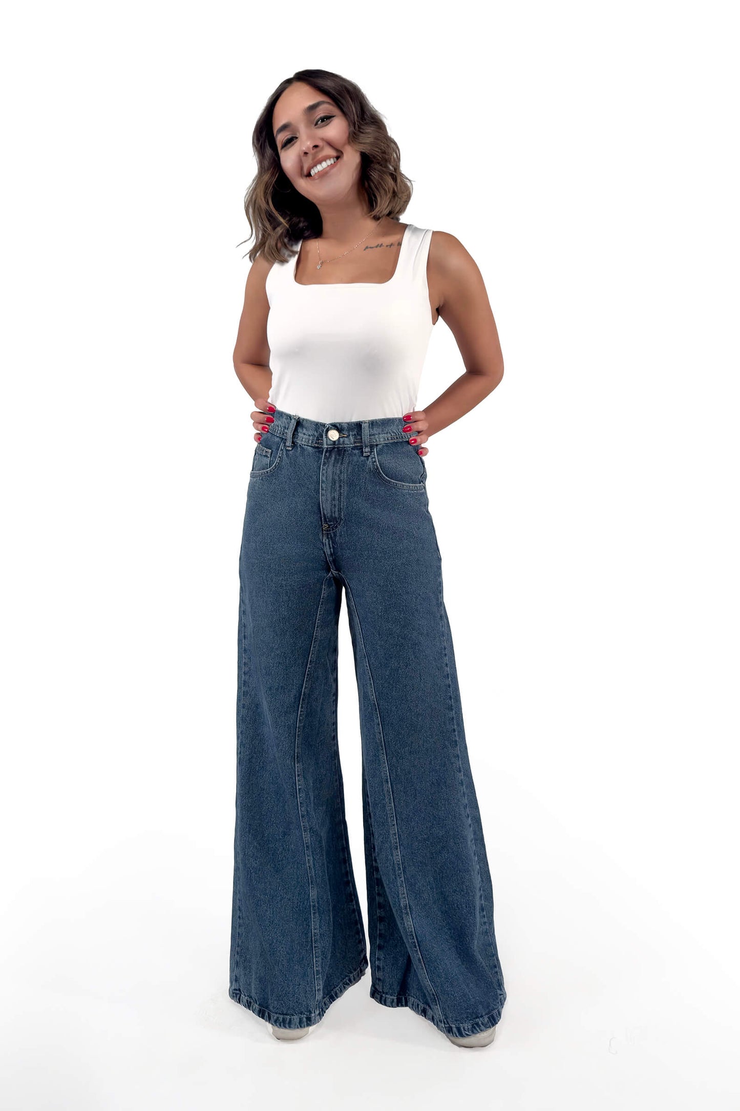 Classic Indigo Emma Wide-Leg Jeans