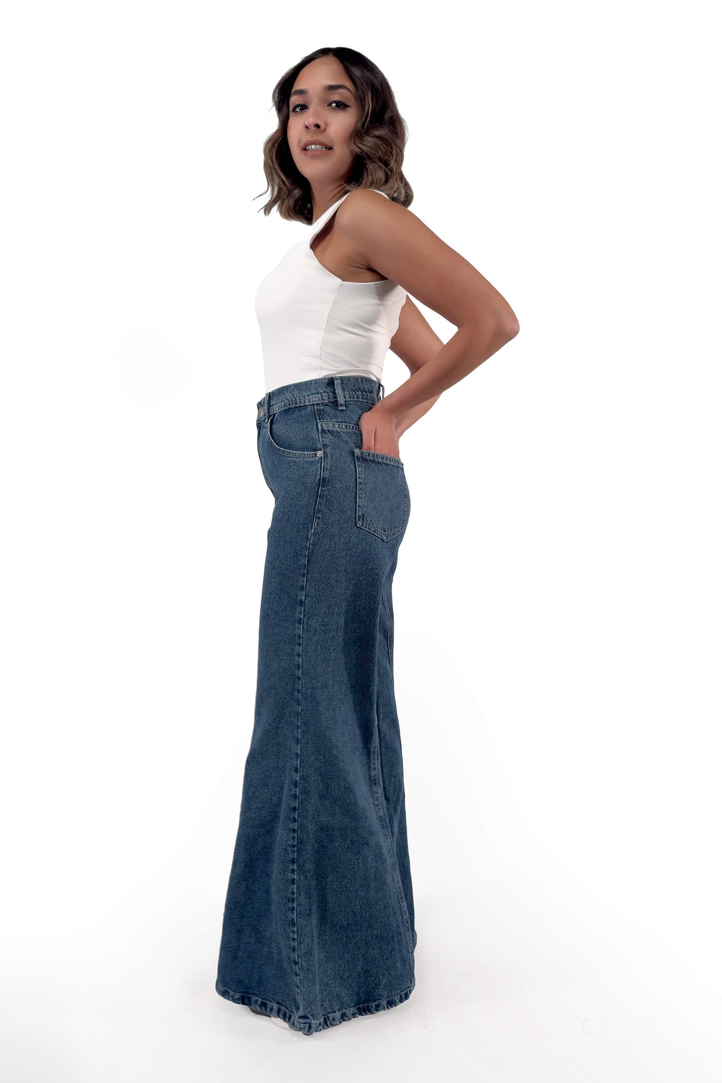 Classic Indigo Emma Wide-Leg Jeans