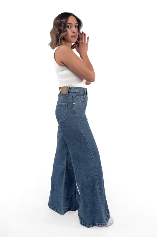 Classic Indigo Emma Wide-Leg Jeans