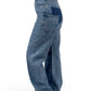 High-Waisted Removed Attached Pocket Vintage Blue Jeans