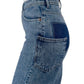 High-Waisted Removed Attached Pocket Vintage Blue Jeans