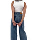 High-Waisted Removed Attached Pocket Vintage Blue Jeans