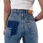 High-Waisted Removed Attached Pocket Vintage Blue Jeans