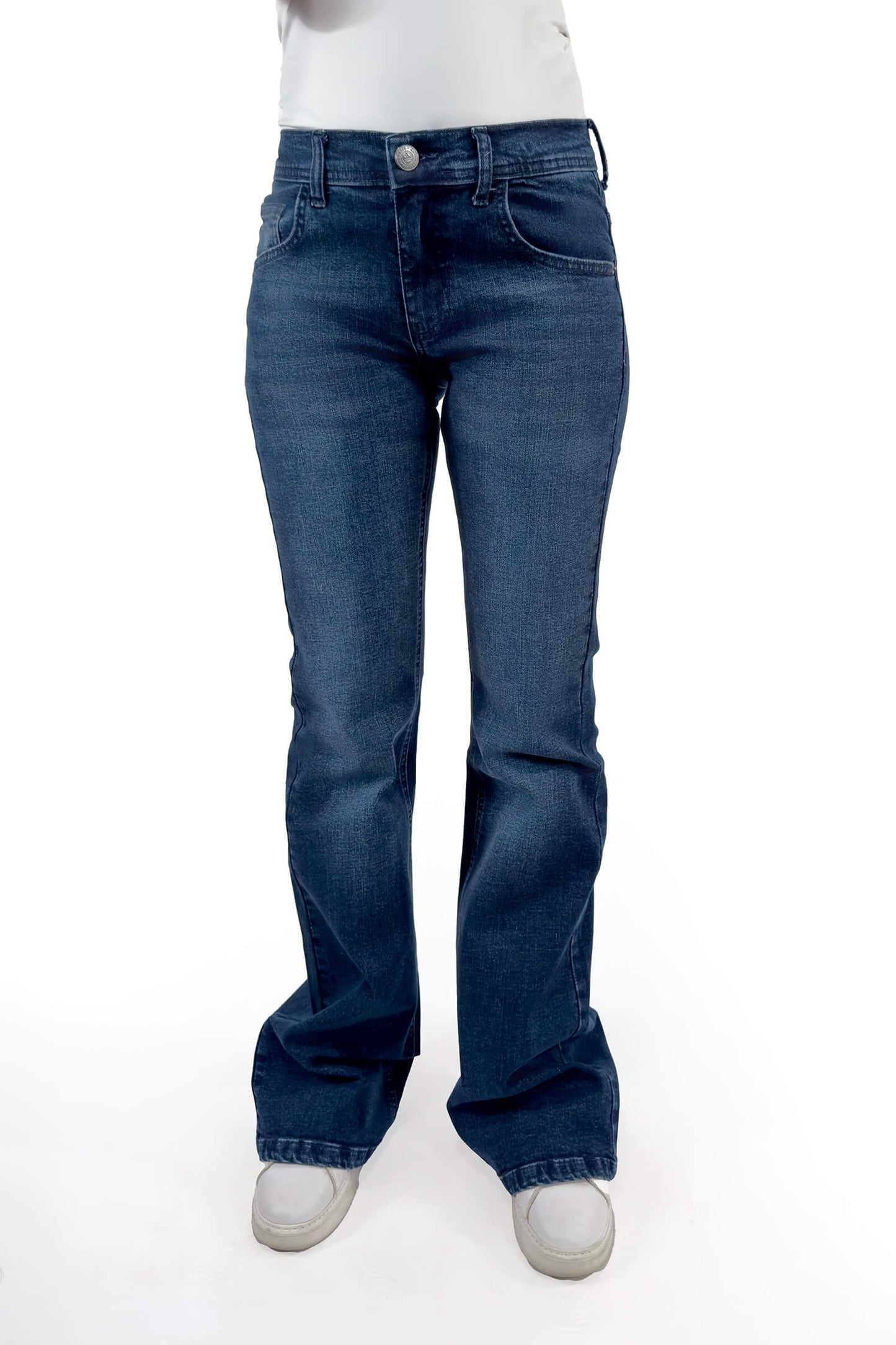 Midnight mid-blue Indigo Sofia Bootcut Low Waist Jeans