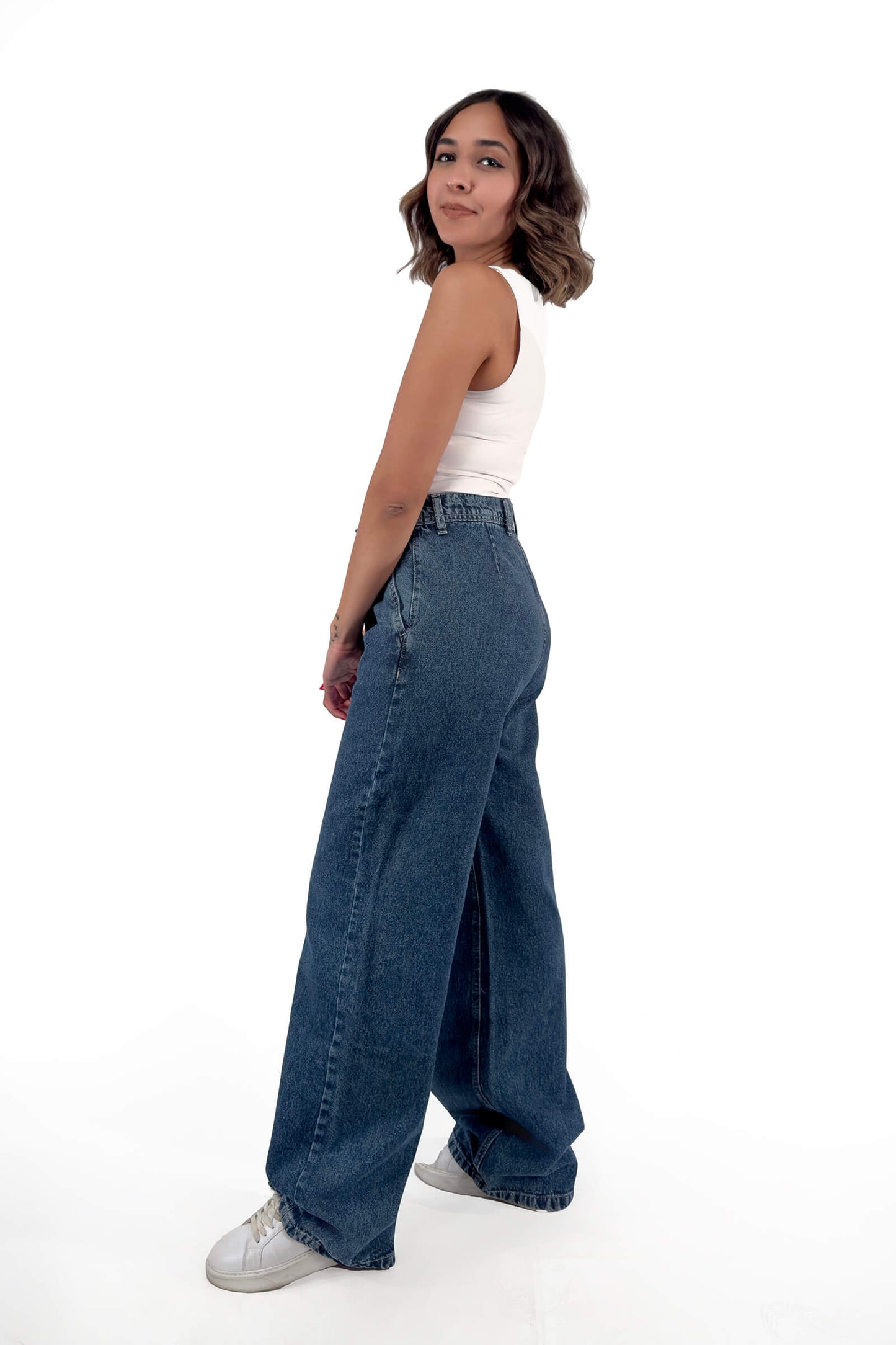 Classic Slit Pocket Blue Diana Relaxed Fit Jeans