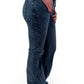 Dark Acid Wash Lily Flare Low Waist Jeans