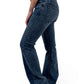 Dark Acid Wash Lily Flare Low Waist Jeans