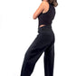 Midnight Black Jade Low Waist Cropped Balloon Jeans