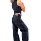 Midnight Black Jade Low Waist Cropped Balloon Jeans