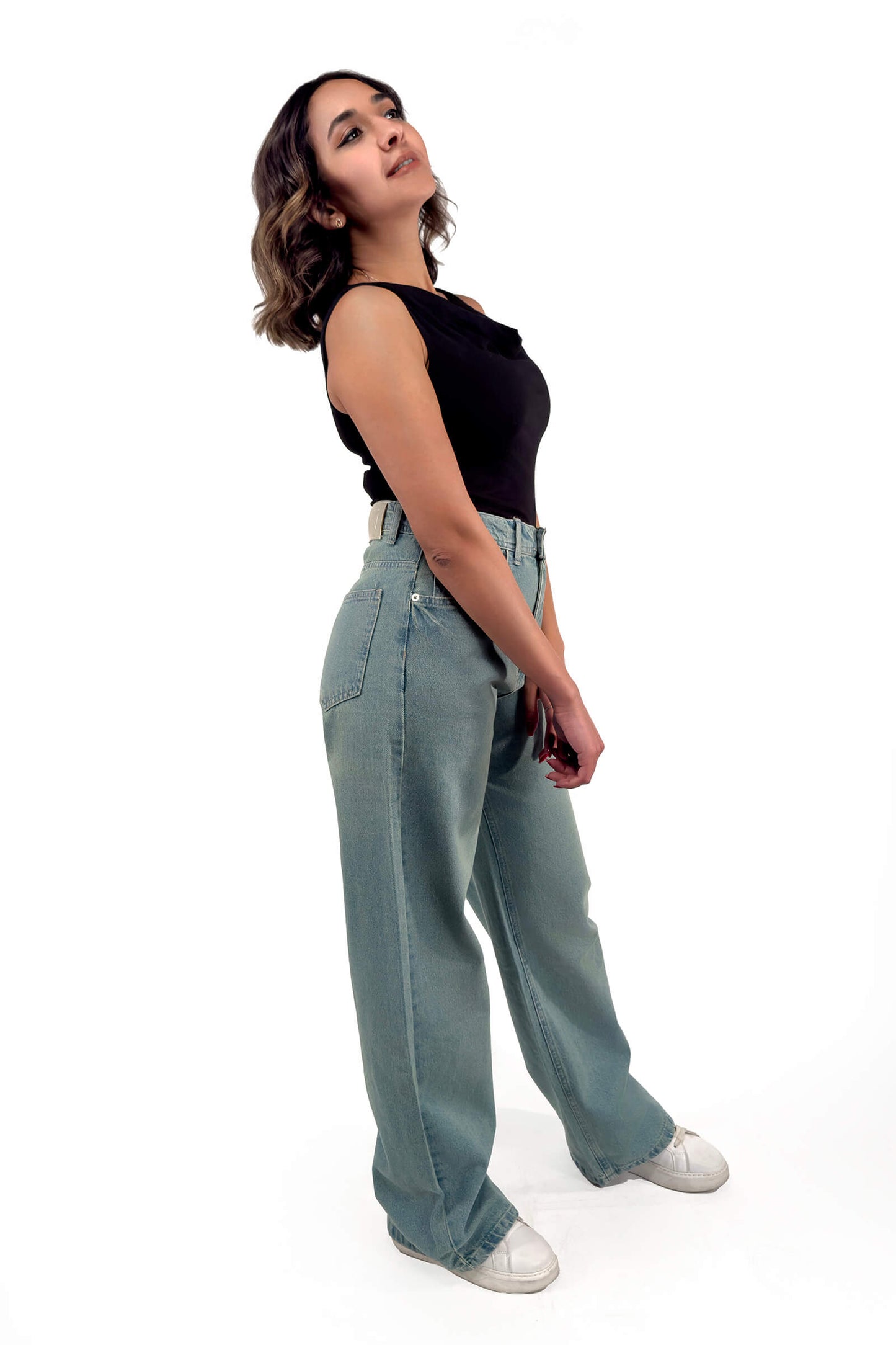 Soft Lemon Blue Sage Bella High-Waist Jeans