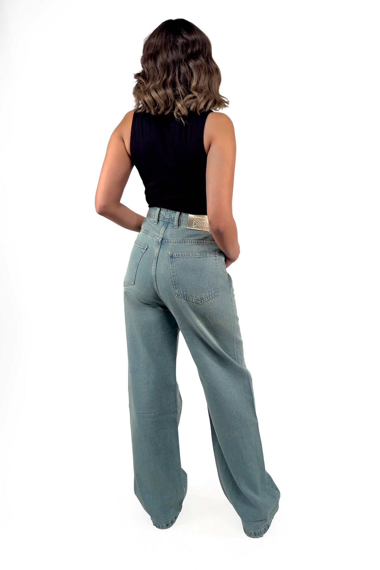 Soft Lemon Blue Sage Bella High-Waist Jeans