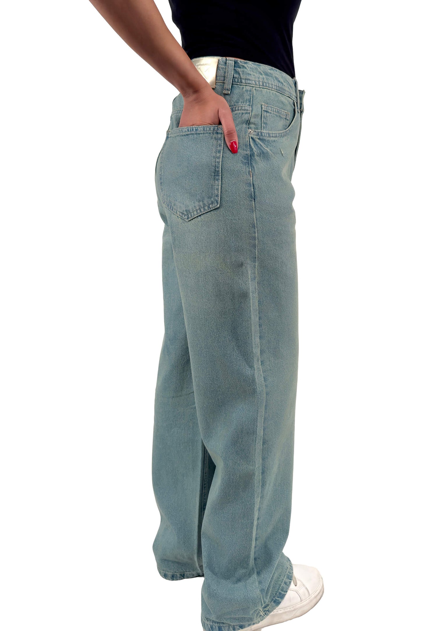 Soft Lemon Blue Sage Bella High-Waist Jeans