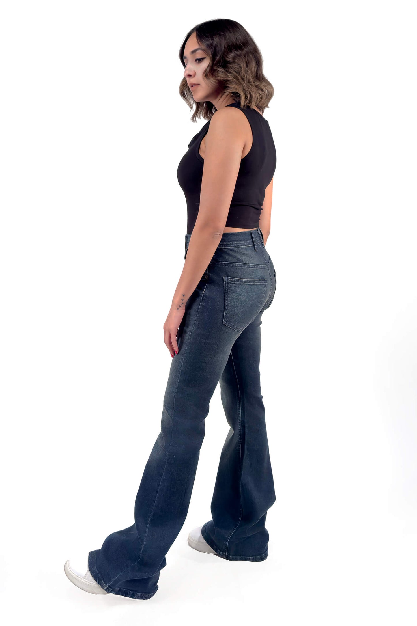 Midnight Dirty Low Waist Navy Flare Jeans