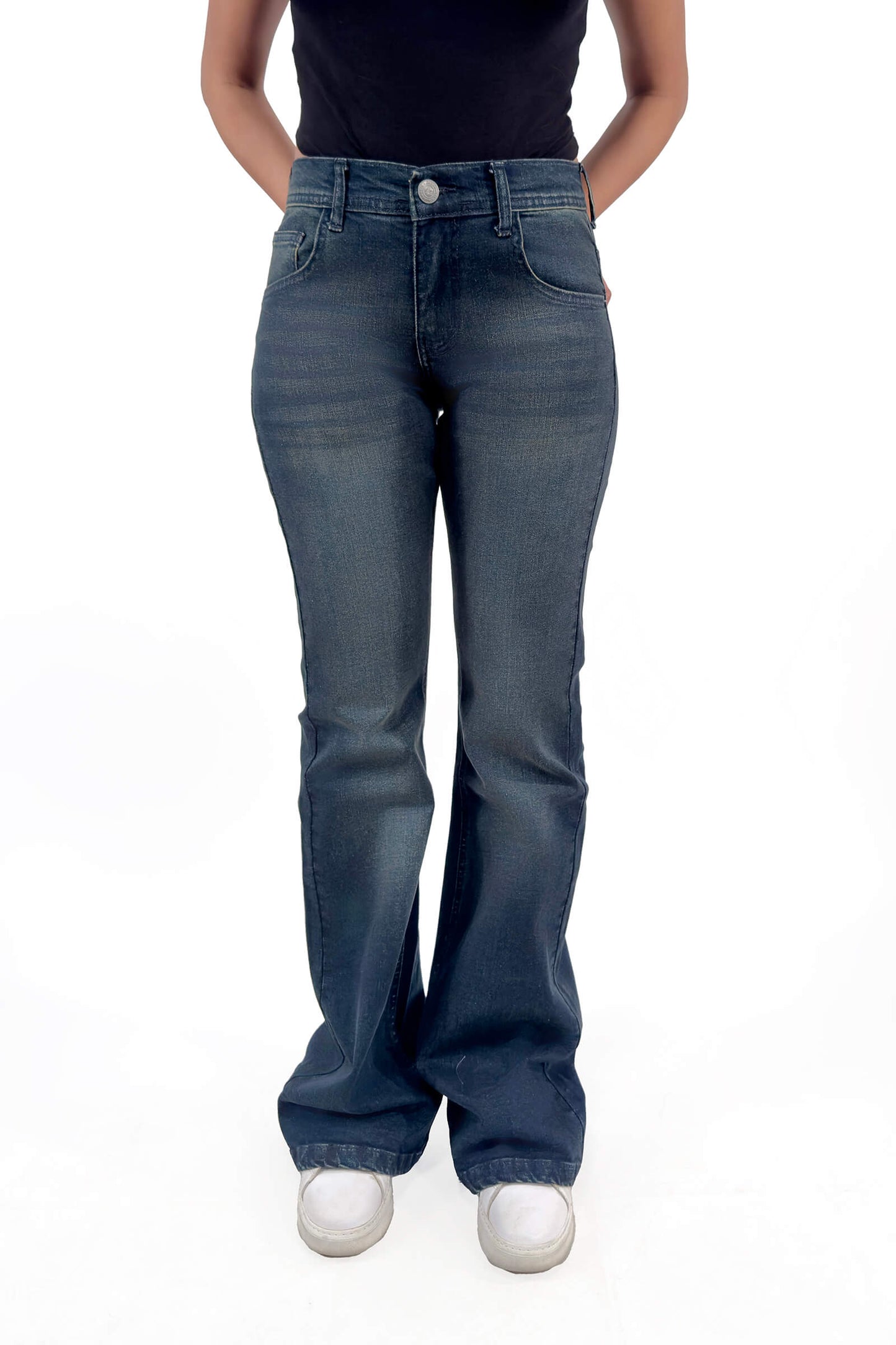 Midnight Dirty Low Waist Navy Flare Jeans