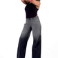 Charcoal Mist Low Waist Gradient-Effect Jeans