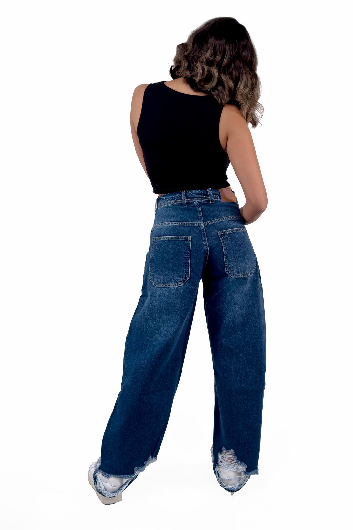 Blue Haven Low Waist Ripped Cropped Balloon Jeans