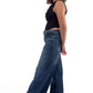 Navy Bella Eco-Friendly Low Waist Wide-Leg Jeans