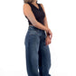 Navy Bella Eco-Friendly Low Waist Wide-Leg Jeans