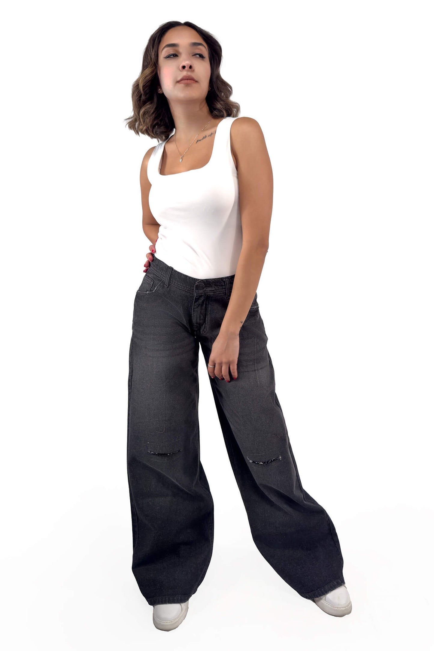 Noir Bella Eco-Friendly Low Waist Wide-Leg Jeans