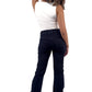 Jet Navy Blue Victoria Slim Low Waist Flare Jeans