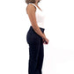 Jet Navy Blue Victoria Slim Low Waist Flare Jeans