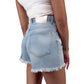 High-Waisted Distressed Denim Shorts