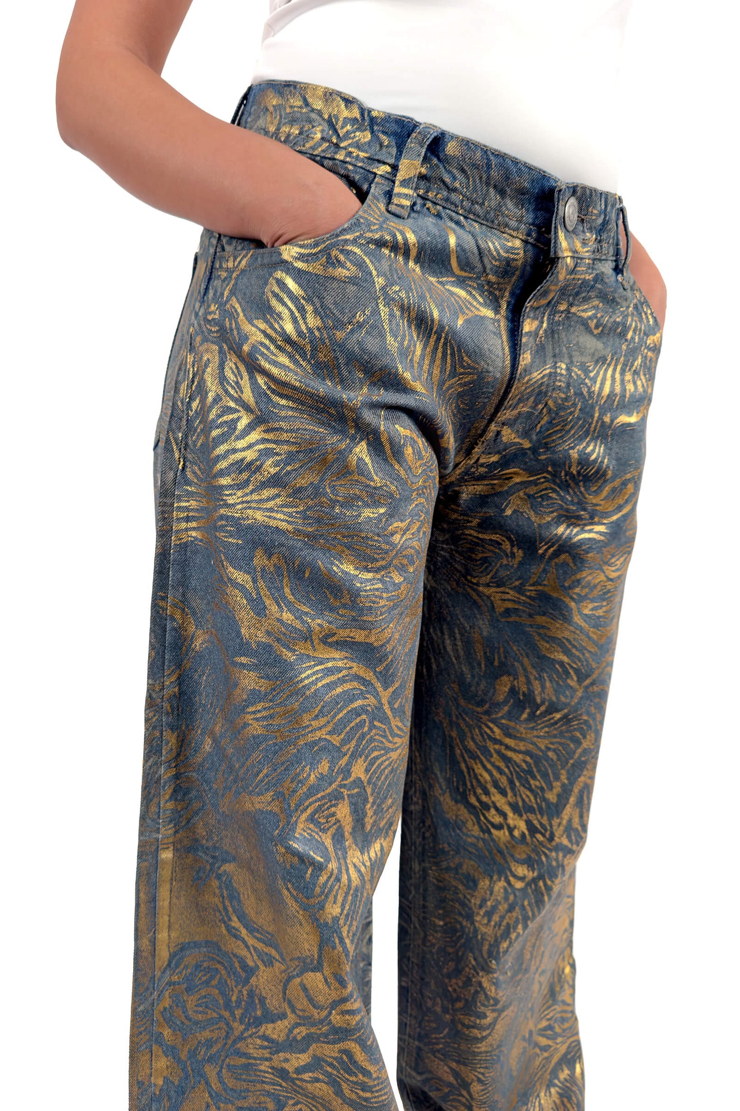 Golden Midnight Helena Low Waist Wide-Leg Jeans