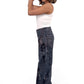 Midnight Luxe Low Waist Leather-Effect Wide-Leg Jeans