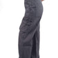 Slate Grey Gia Cargo Wide-Leg Jeans