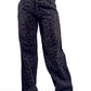 Black Cheetah Glam Low Waist Wide-Leg Jeans