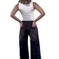 Black Cheetah Glam Low Waist Wide-Leg Jeans