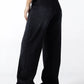 Classic High-Waisted Wide-Leg Sand Jeans in Black