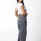 Grey Acid Wash High-Waisted Jeans