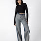 Contrast Tuxedo Stripe High-Rise Jeans