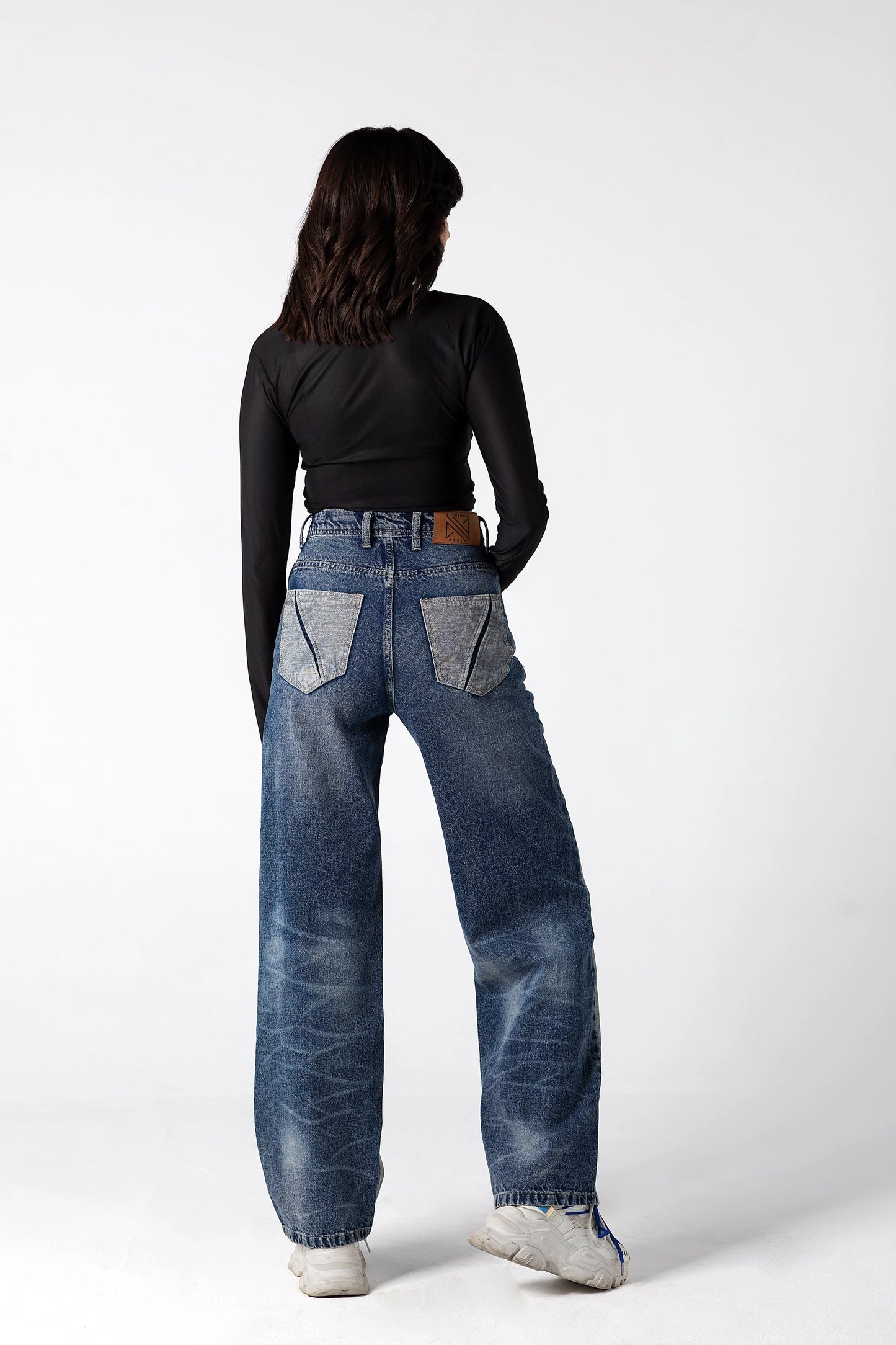 Contrast Tuxedo Stripe High-Rise Jeans