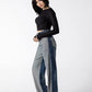 Contrast Tuxedo Stripe High-Rise Jeans