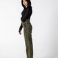 Vintage Olive Green High-Waisted Jeans