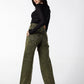 Vintage Olive Green High-Waisted Jeans