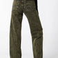 Vintage Olive Green High-Waisted Jeans